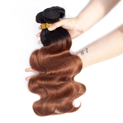 Wigsbuy Ombre Human Hair Bundles Body Wave 4 Bundles/Lot T1B/30 Color