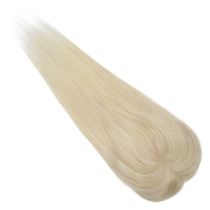 Hair Topper Real Human Hair 5"*5" Base Platinum Blonde