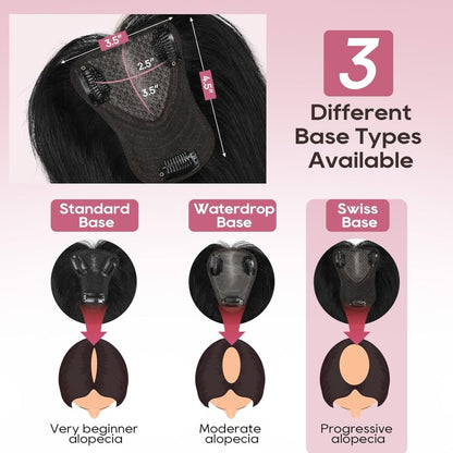 Real Human Hair Topper10 inch Women for Thinning Hair Swiss Base  Hairpiece