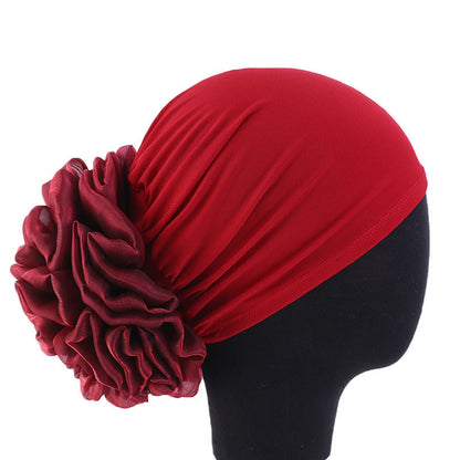 Cross-border new big flower headscarf cap toe cap ethnic style small cap hair loss cap wedding cap TJM-262