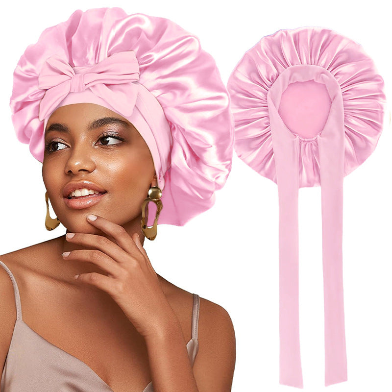 Logo Customized Satin Elastic Ribbon Nightcap Turban Hat Clothing Hat Beauty Chemotherapy Hat Jdb-301L