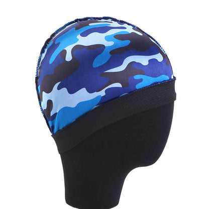 European and American source simulated silk elastic headband round cap printed wig cap hair care cap JDU-20G
