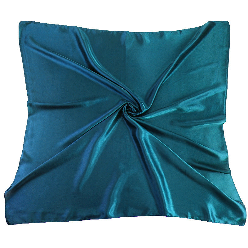 New Amazon Satin Square Scarf, Imitation Silk Pure Color Head Scarf, Ethnic Style Turban Hat Jdwj-28B
