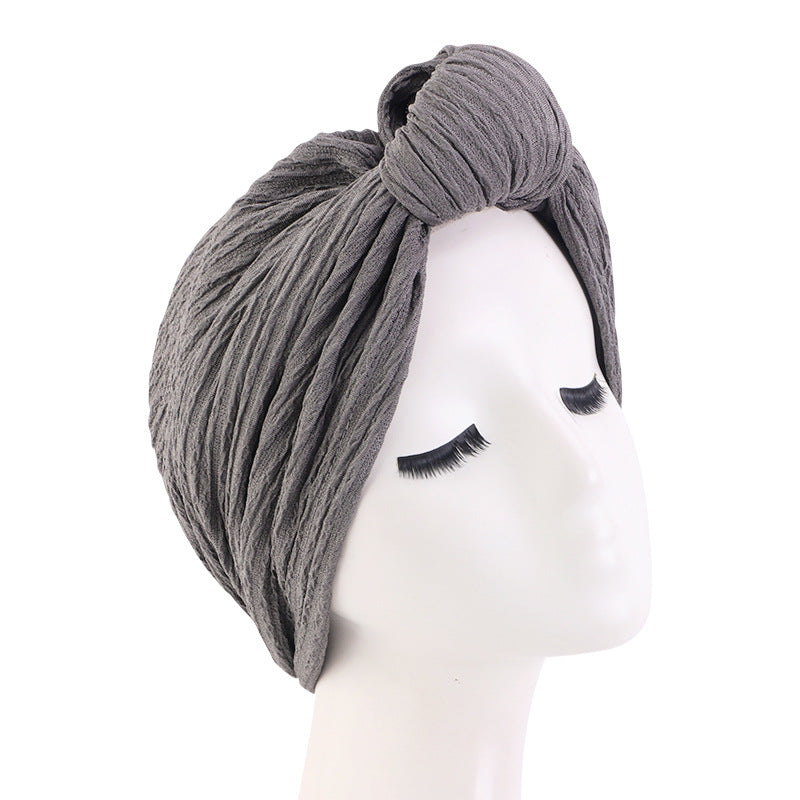 European and American popular knotted headscarf cap ethnic style toe cap headscarf pleated Indian hat JDT-421A