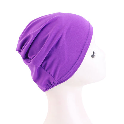 Cross-Border Hot-Selling Base Cap, Elastic Headscarf Hat, Head Wrap Hat, Solid Color Hair Protection Hat Tjm-262-1