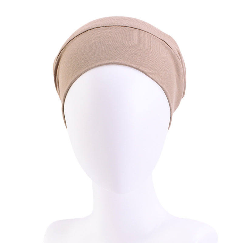 Modal stretch cotton pullover cap lined with Satin double-layer nightcap turban cap chemotherapy hat
