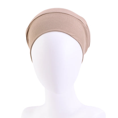 Modal stretch cotton pullover cap lined with Satin double-layer nightcap turban cap chemotherapy hat