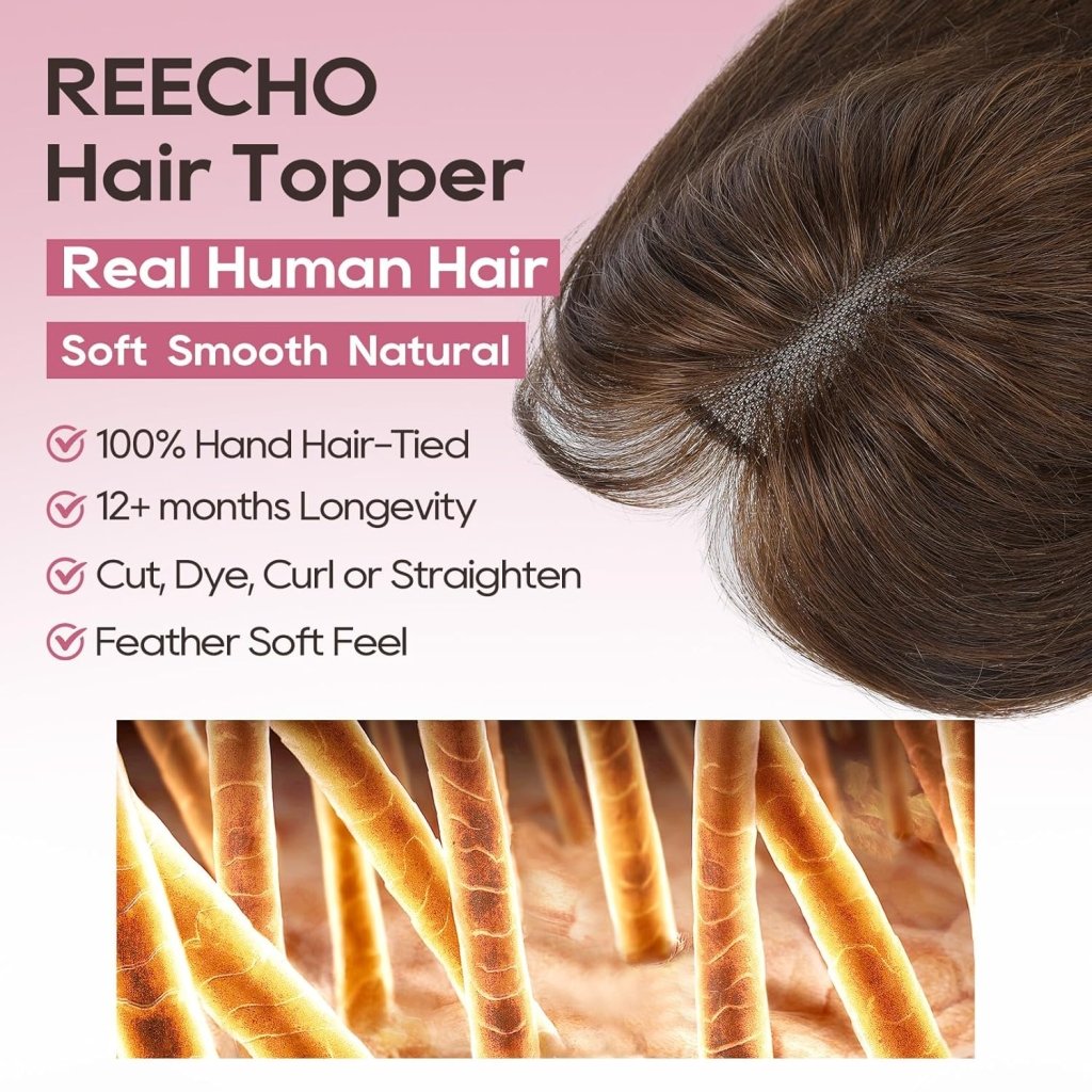 Real Human Hair Topper10 inch Women for Thinning Hair Swiss Base  Hairpiece