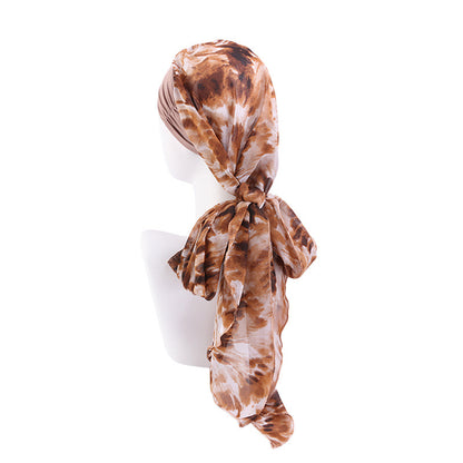 Elastic cotton hair band scarf hat chiffon ribbon headscarf cap toe cap all-match clothing hat