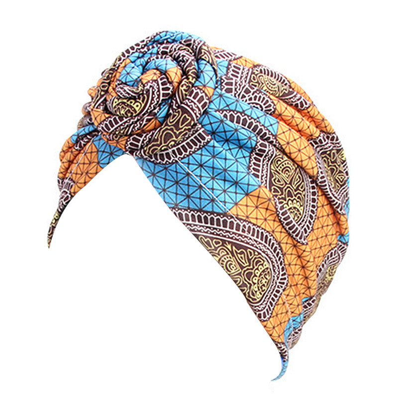 Bohemian style donut turban hat knotted pullover cap ethnic hat TJM-342