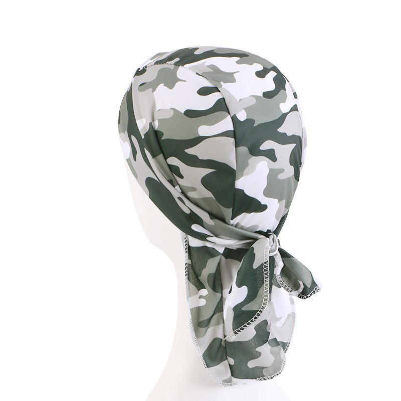 Camouflage elastic pirate hat men's and women's headscarf hat hip hop hip hop ribbon toe cap JDD-09C