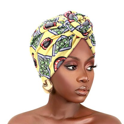 Amazon European and American ethnic style plate Flower headscarf cap elastic printing Indian cap chemotherapy cap TJM-342B