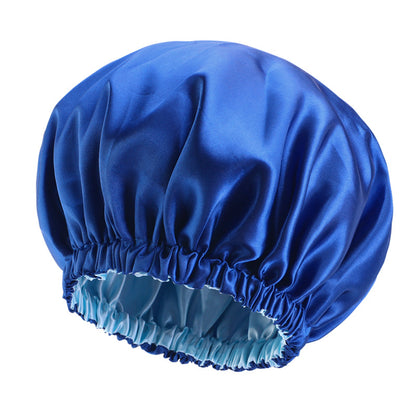 European and American popular double-sided solid color elastic colored nightcap silk beauty makeup cap care cap JDB-454-1