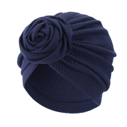 Cross-Border Supply Rose Elastic Turban Hat Ethnic Hat Plaid Cotton Turban Hat Jdt-480C