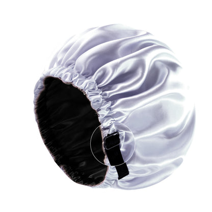Satin nightcap invisible flat adjustable buckle artificial silk double-layer round hat shower cap beauty hair hat