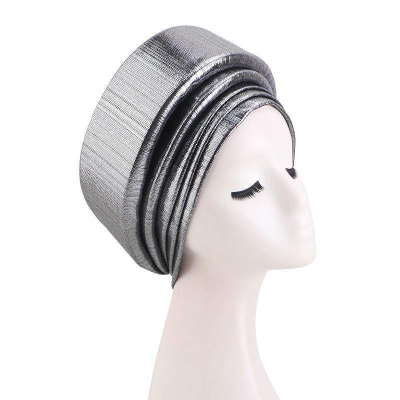 Cross-Border Sourcing Headscarf Hat, Multi-Layered Three-Dimensional Sponge Gold-Stamped Headscarf Hat, Ethnic Style Clothing Hat Jdt-514