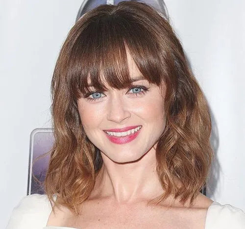 Lovely Curly for a Sweet Babyface with Bangs 100% Human Hair Capless Wig 12 Inches