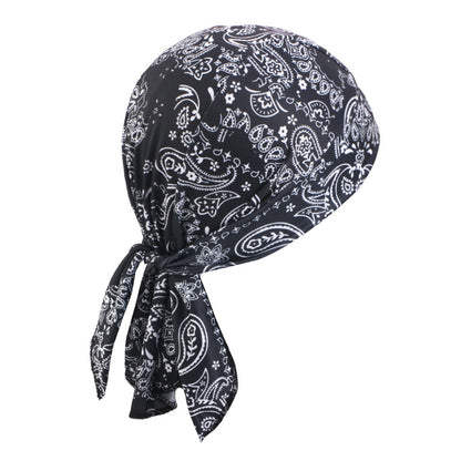 New Cashew Flower Pirate Hat Headscarf Hat Street Dance Strap Headband Cap Strap Riding Hat JDD-09G