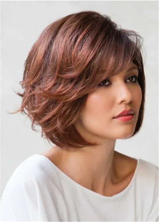 Short Bob Hairstyle Wavy Synthetic Hair Women Wigs