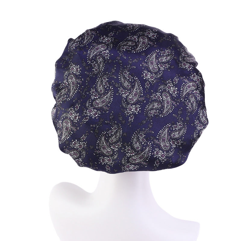 Amoeba wide-brimmed elastic hair band nightcap satin round CAP Beauty hair cap shower cap satin bonnet