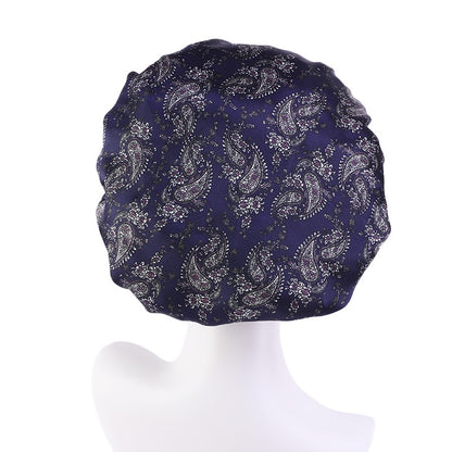 Amoeba wide-brimmed elastic hair band nightcap satin round CAP Beauty hair cap shower cap satin bonnet