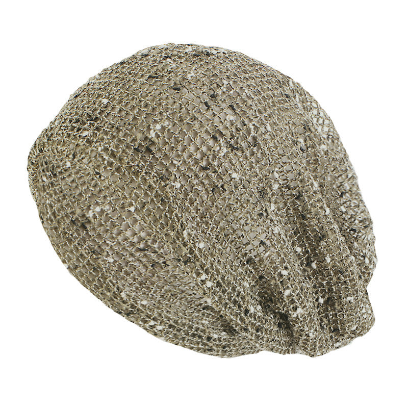 Cross border new breathable cotton and linen mesh hat, headscarf hat, twisted braid hat, double-layer pullover hat JDU-59
