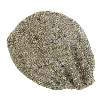 Cross border new breathable cotton and linen mesh hat, headscarf hat, twisted braid hat, double-layer pullover hat JDU-59