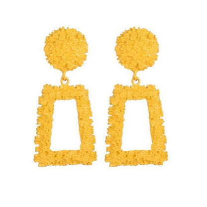 Women/Ladies Korean Style Geometric Pattern E-Plating Technic Alloy Material Drop Earrings