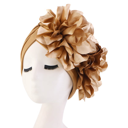 Ethnic style oversized flower headscarf hat African style toe cap wedding party hat JDT-12D