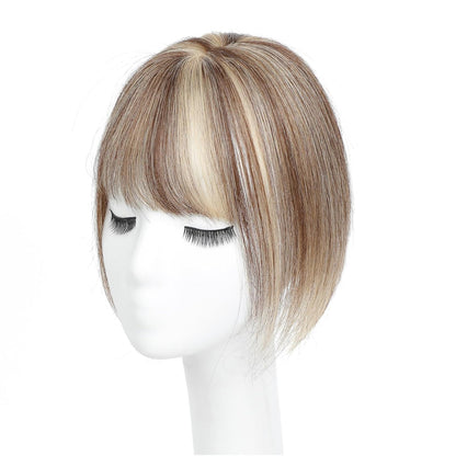 Hair Toppers for Women Real Human Hair, Bangs Hair Clip 360° 3D Cover Human Hair Topper with Bangs