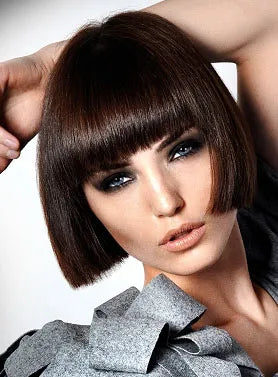 Boutique Cute Short Bob Hairstyle 100% Human Hair Wig Straight