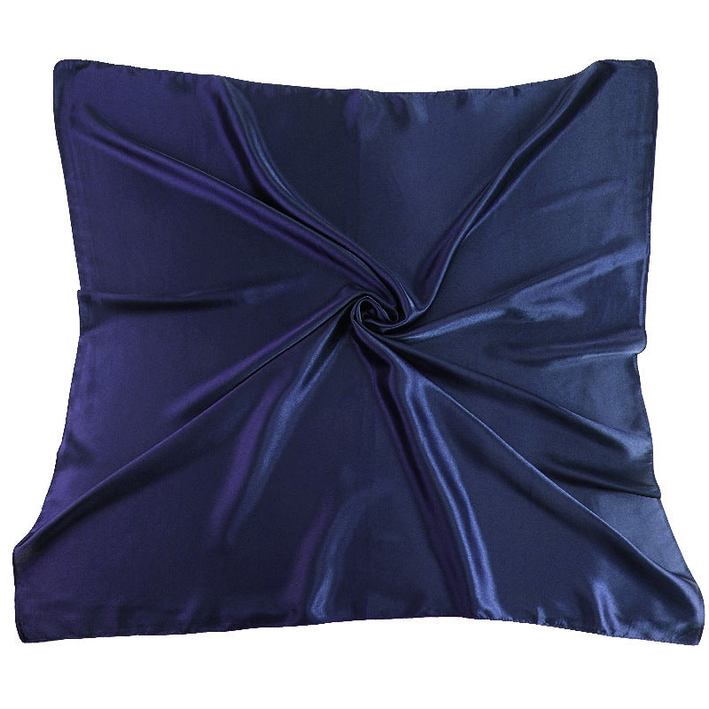 New Amazon Satin Square Scarf, Imitation Silk Pure Color Head Scarf, Ethnic Style Turban Hat Jdwj-28B