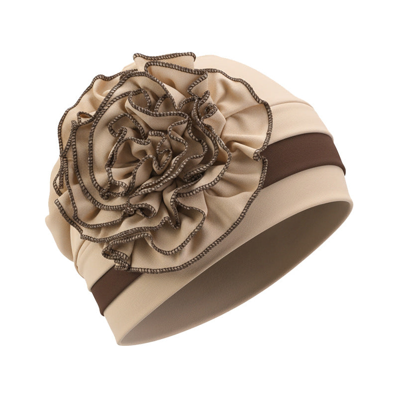 New Two-Tone Floral Pattern Headscarf Hat, Pullover Hat, Postpartum Hat, Chemotherapy Hat, African Style Hat Jdt-512