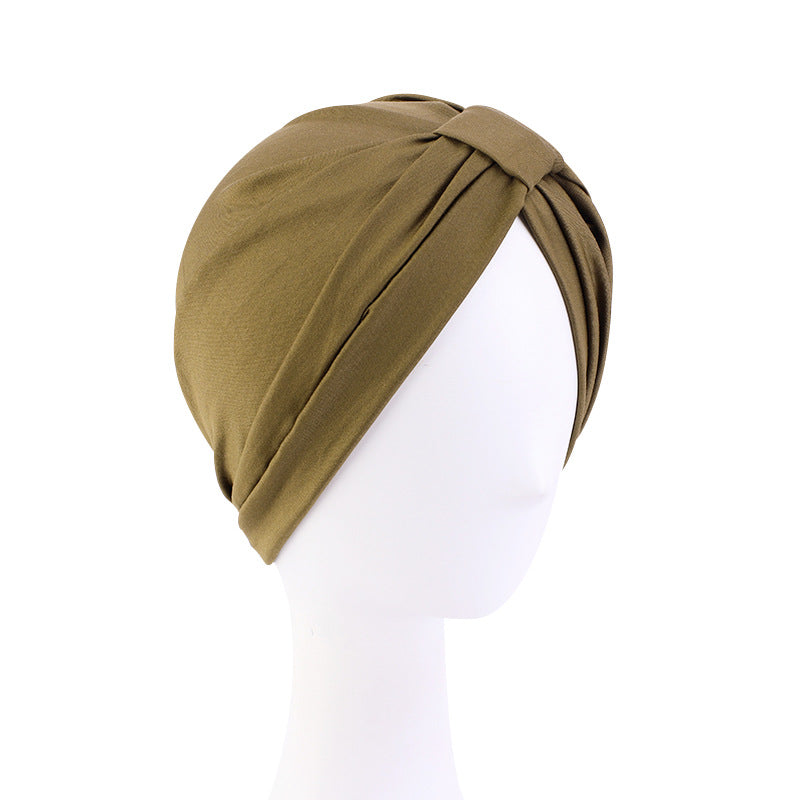 European and American Women's Wooden Dale Cotton Block Tapered Hood National Style Baotou Hat