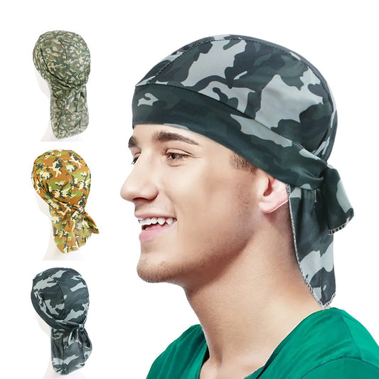 Camouflage elastic pirate hat men's and women's headscarf hat hip hop hip hop ribbon toe cap JDD-09C