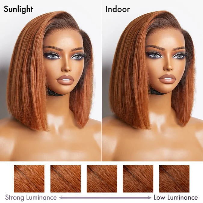 Ginger Ombre Straight Bob Wigs for Summer