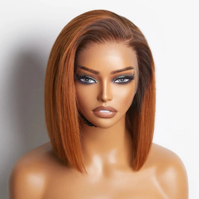 Ginger Ombre Straight Bob Wigs for Summer