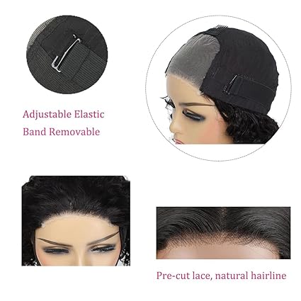 Glueless Bob Wig Human Hair Pre Plucked Body Wave Short Bob Lace Front Wigs