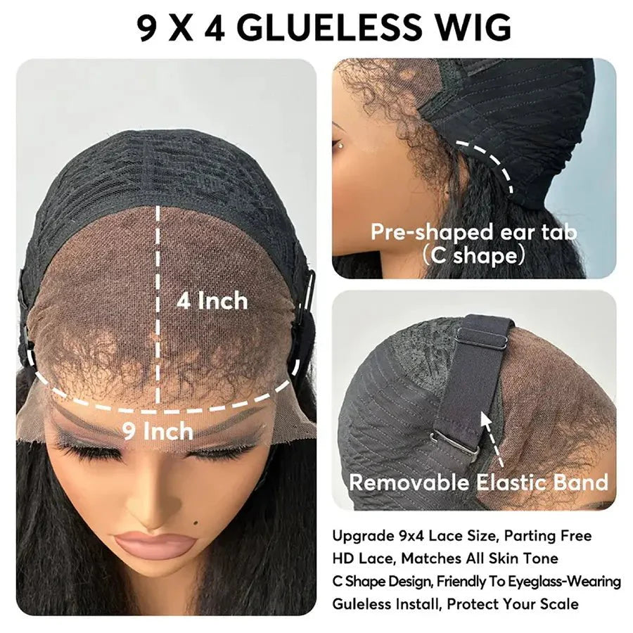 Parrucche lunghe frontali in pizzo dritto e crespo