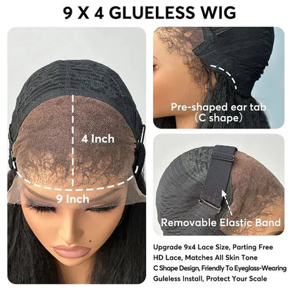 Parrucche lunghe frontali in pizzo dritto e crespo