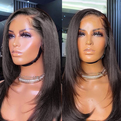 Gestufte, gerade Lace-Front-Perücken mit Knochen
