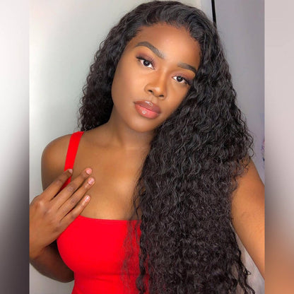 Lange lockige gewellte Echthaarperücke Top Level