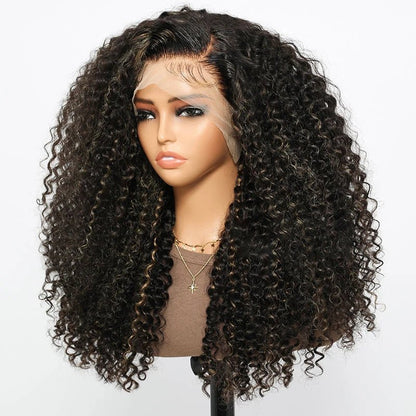 Mittelscheitel Jerry Curly Perücken für Damen aus hochwertigem Echthaar