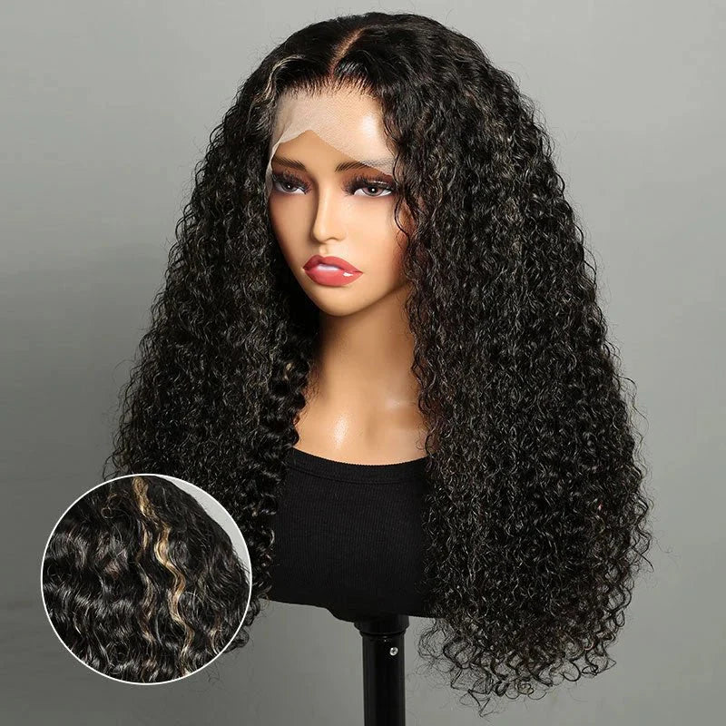 Mittelscheitel Jerry Curly Perücken für Damen aus hochwertigem Echthaar