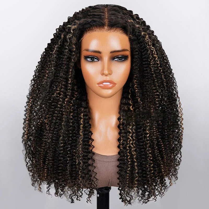 Mittelscheitel Jerry Curly Perücken für Damen aus hochwertigem Echthaar