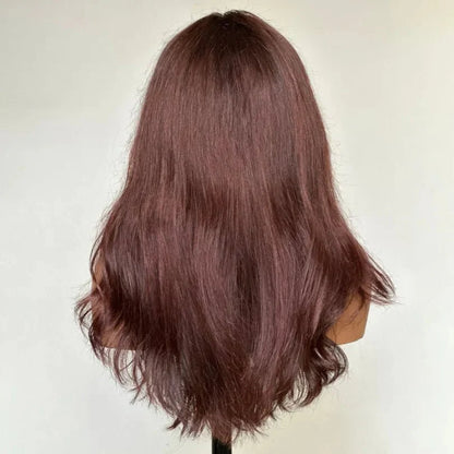 Mid-part Long Layered Wavy 13x4 Lace Front Wig