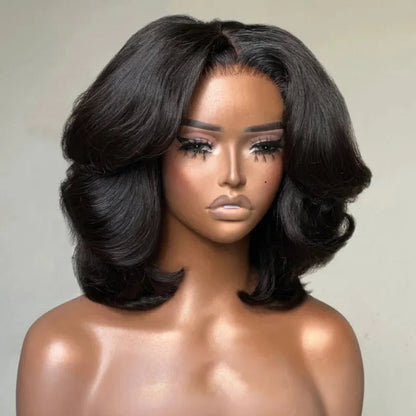 Women's Layered Cut Bob Wigs 100% Human Hair – WigKiss