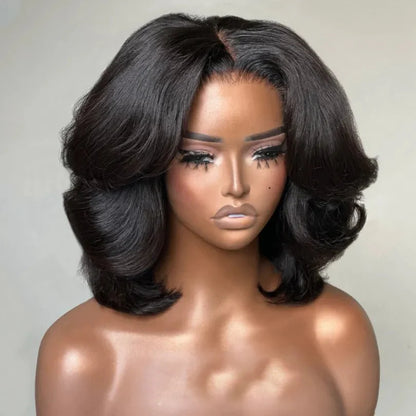 Women's Layered Cut Bob Wigs 100% Human Hair – WigKiss